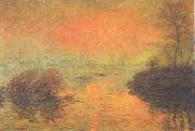 Claude Monet Sunset at Lavacourt painting